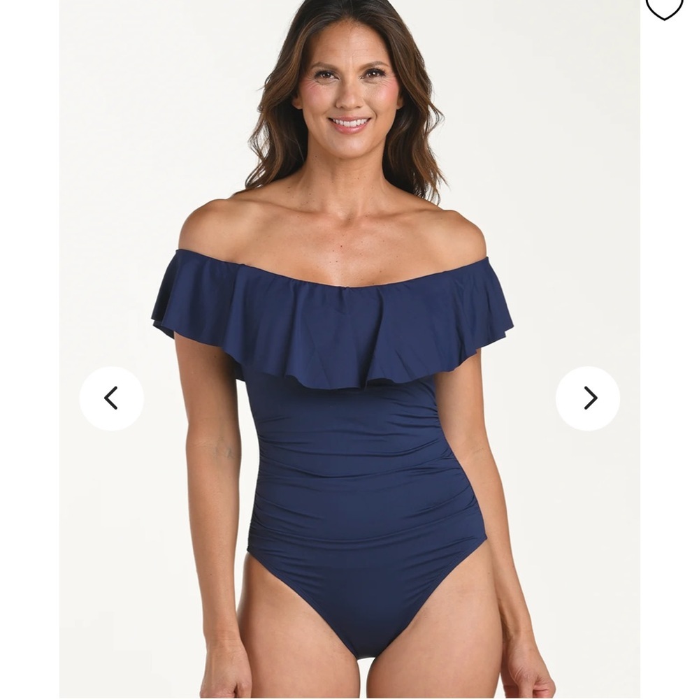 La Blanca Island Goddess Off Shoulder Ruffle One Piece
